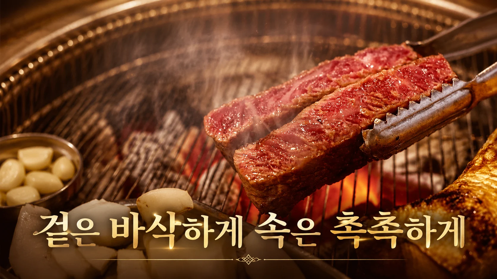 숯불에 굽는 한우